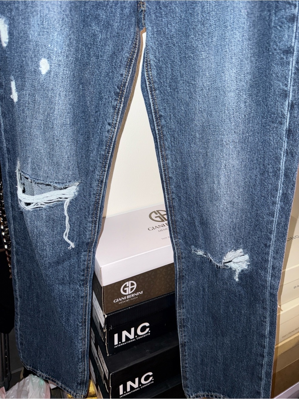 Joe's Jeans Distressed Dark Blue Straight Leg Jeans - Picture 9 of 14